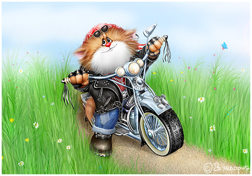 Красивые открытки и анимация с днем мотоциклистов